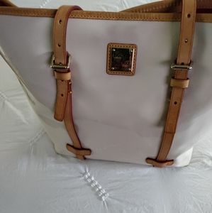 Dooney and Bourke Cream Patent Leather toe bag